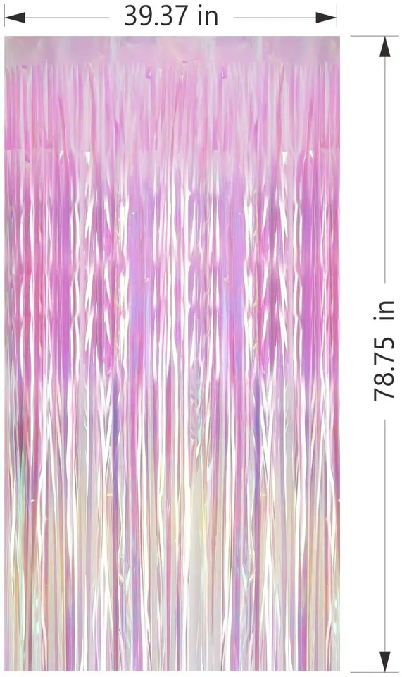 Toile De Fond Guirlandes Irisées Holographiques - 1x2,5 M - Effet Sirène / Néon - Pour Fête, Anniversaire, Déco Murale