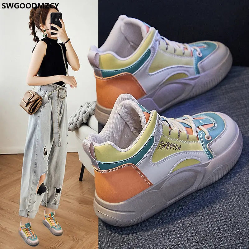 

Женские кроссовки, Женская Роскошная обувь на платформе, высокие кроссовки, беговая Обувь для женщин, массивные кроссовки, Zapatillas Mujer