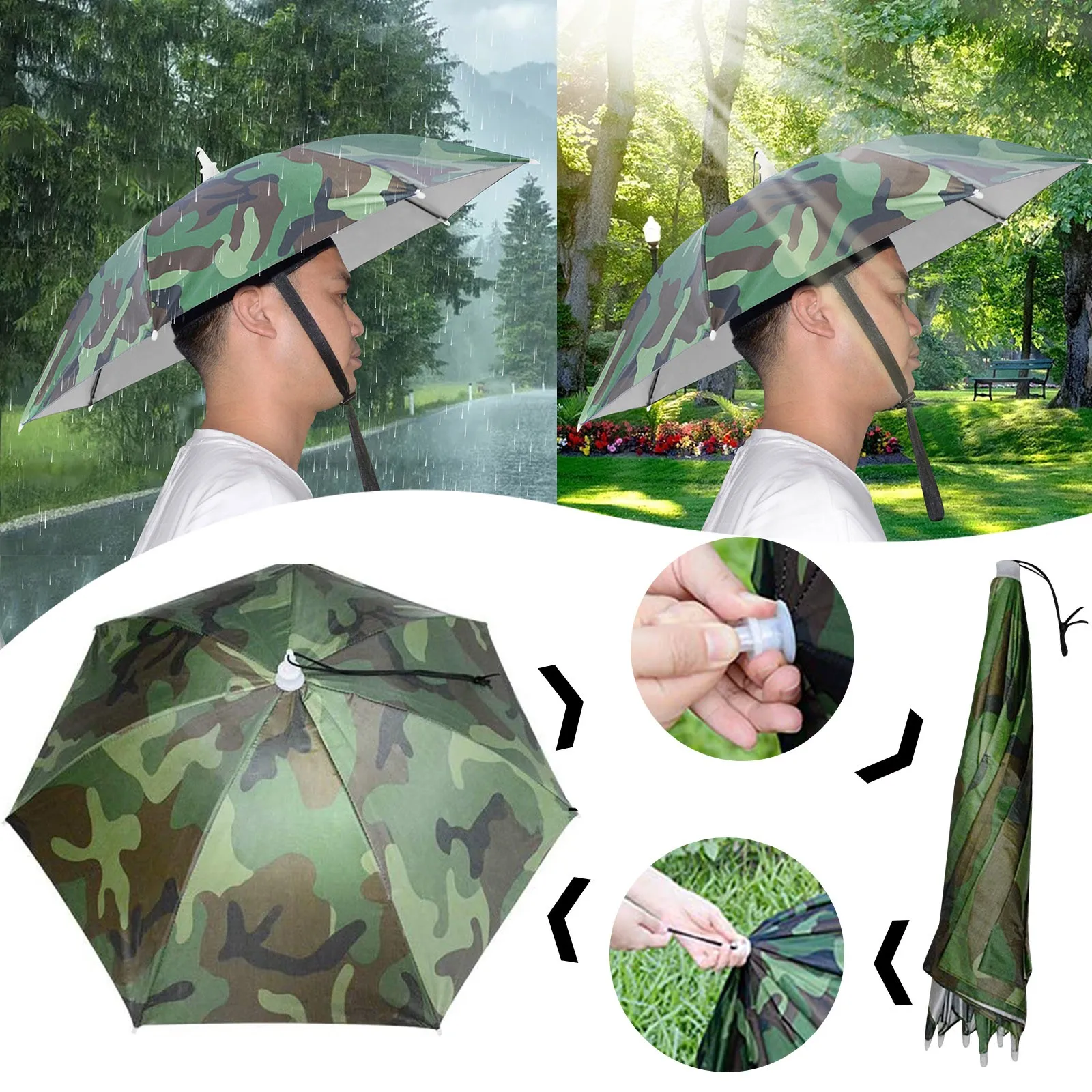 Clear Umbrella Hat 1PC Outdoor Umbrella Hat Adult And Kids