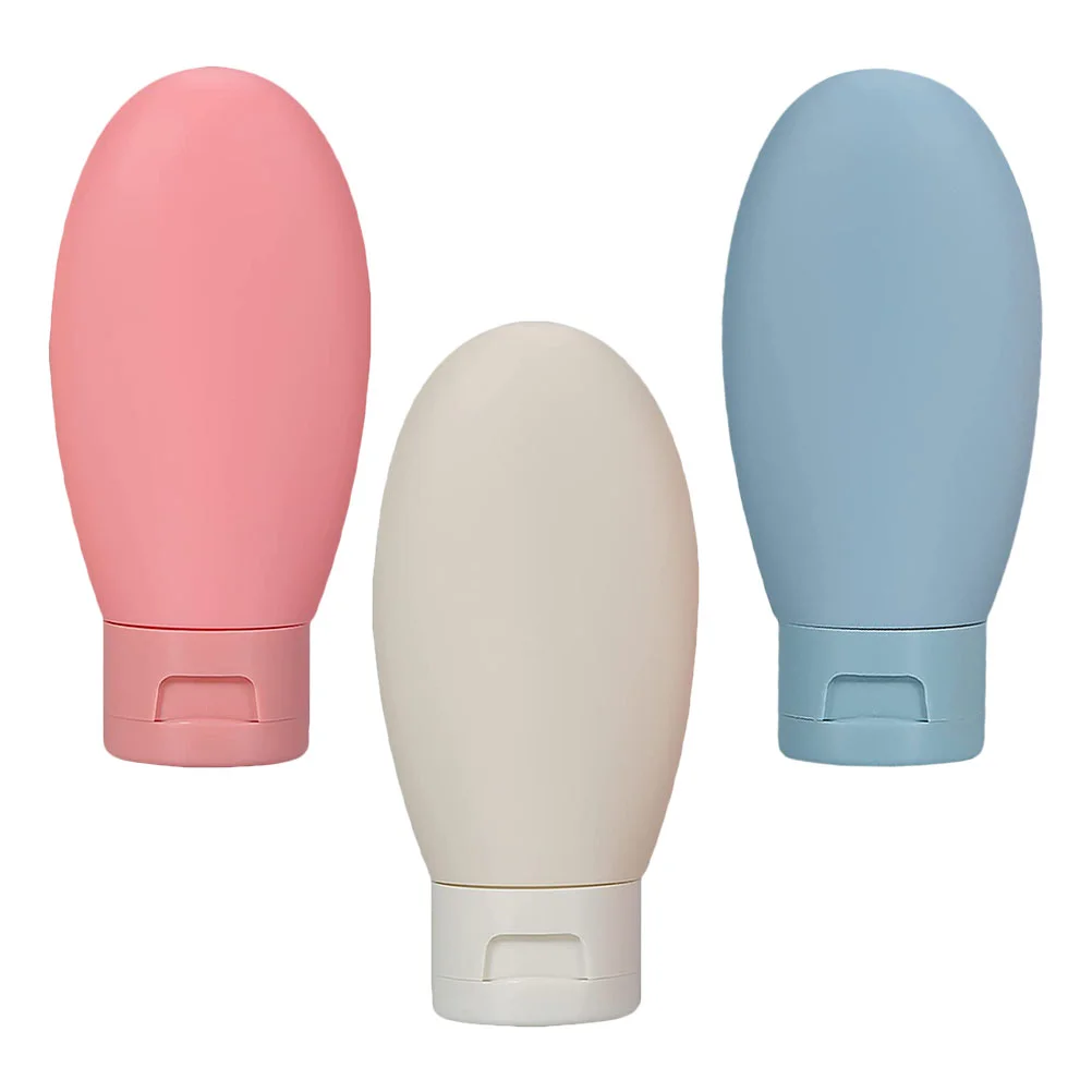 

3Pcs Silicone Bottles Squeezable Refillable Travel Lotion Containers 60ML