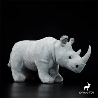 White Rhinoceros High Fidelity Anime Cute Plushie Rhino Plush Toys Lifelike Animals Simulation Stuffed Doll Kawai Toy Gifts Kids 1