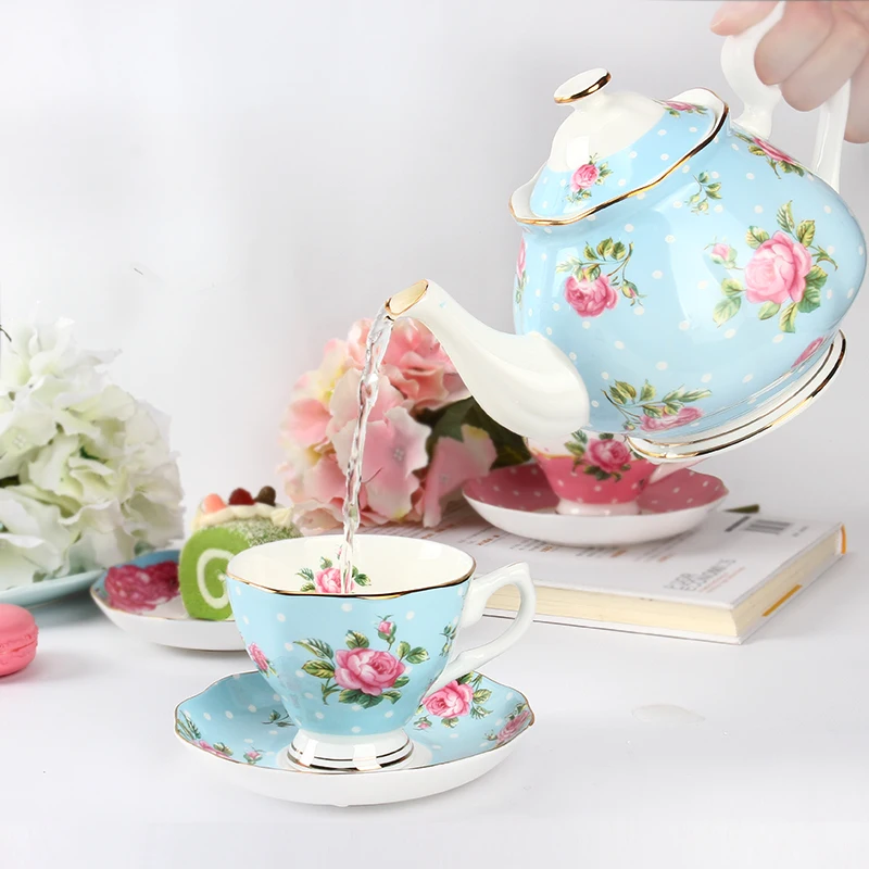 Théière En Porcelaine Rétro Résistante à La Chaleur - 19x15x11 Cm, Bec Verseur Pratique, Poignée Isolante, Pour Thé Et Café