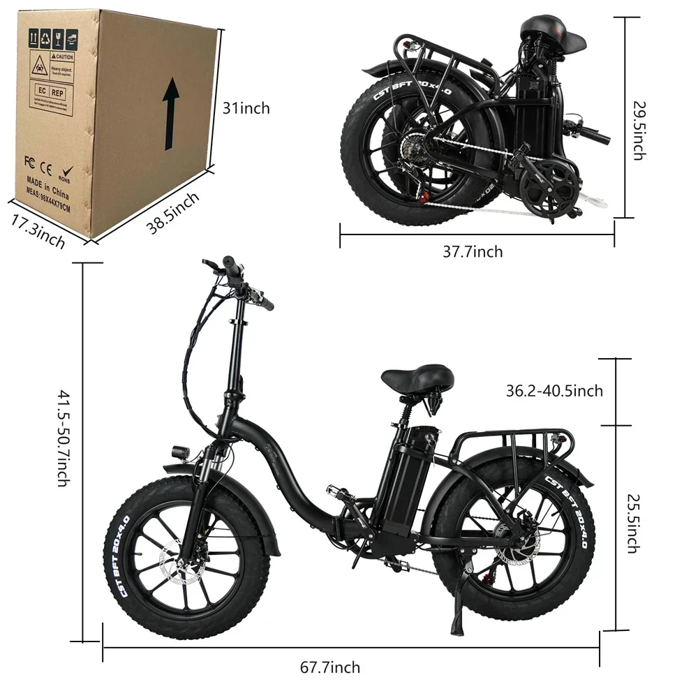 CMACEWHEEL Y20  adult city electric bike, foldable, 18AH battery, 20*4 fat tire S25102db7a5164d7fa8a4b15348e28d3cu