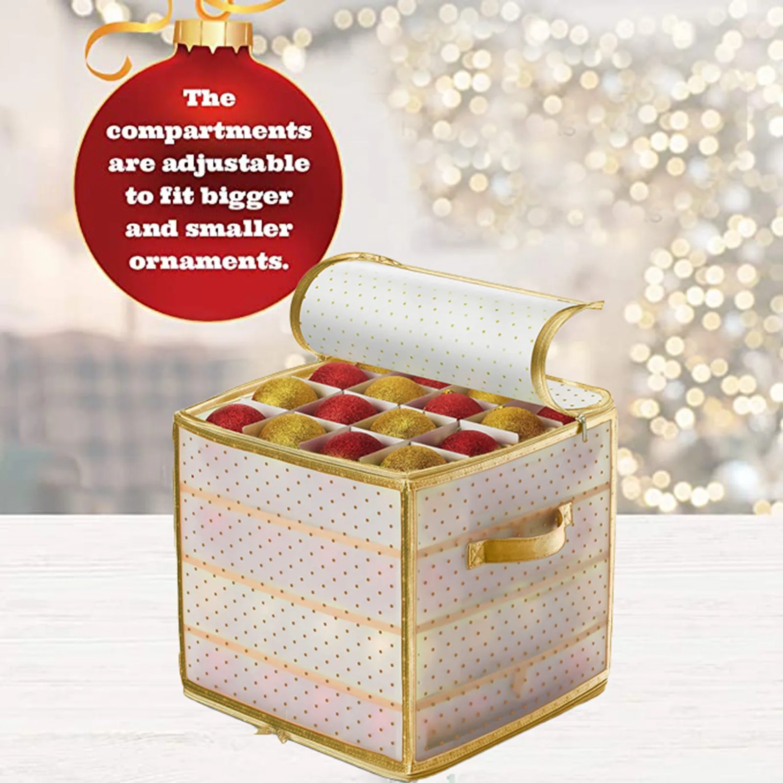 64 Baubles Storage Box with Lid Christmas Xmas Tree Decoration Organiser 64 Bauble Decor Christmas Balls Storage Box