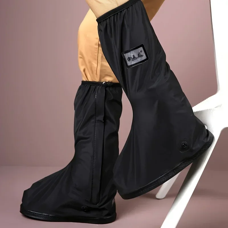 Outdoor Snow and Rain Resistant Boot Covers, High Tube Riding Rain Resistant Shoe Covers Waterproof and Rain Resistant Anti Slip