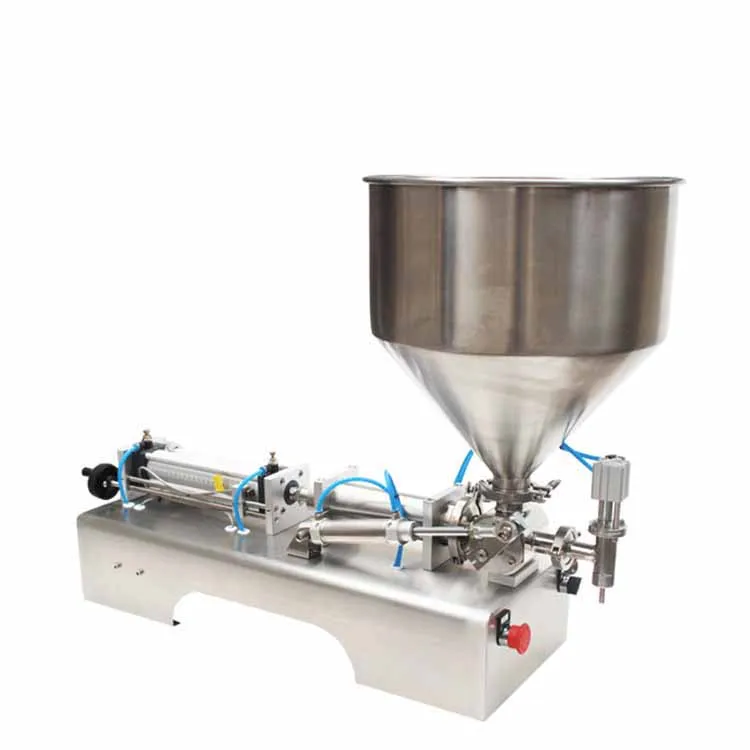 G1WG 500-5000ml Pneumatic Semi Automatic Quantitative Heating Stirring Honey Chocolate Liquid Paste Bottling Filling Machine