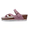 2023 New Summer Women Wedge Beach Slipper Shoe Casual Cork Med Heel Outdoor Clogs Flip Flops Footwear 4