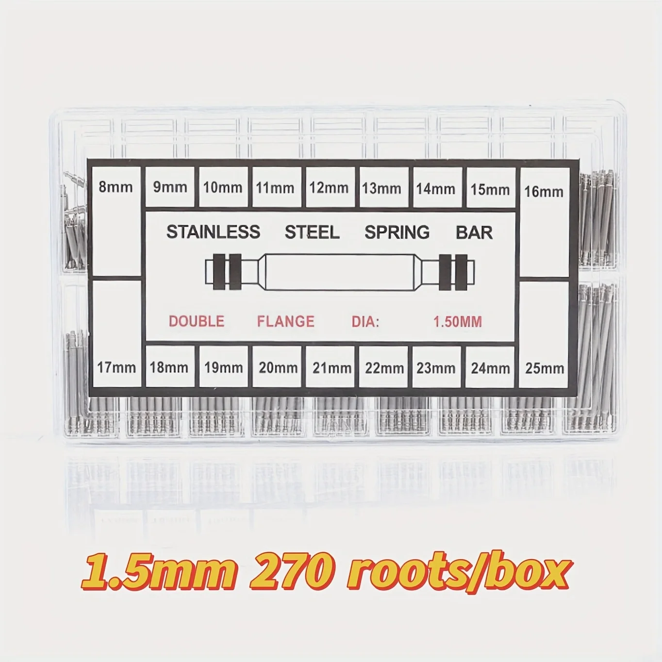 Deluxe Stainless Steel Watchband Spring Bar Set (270 Pieces)