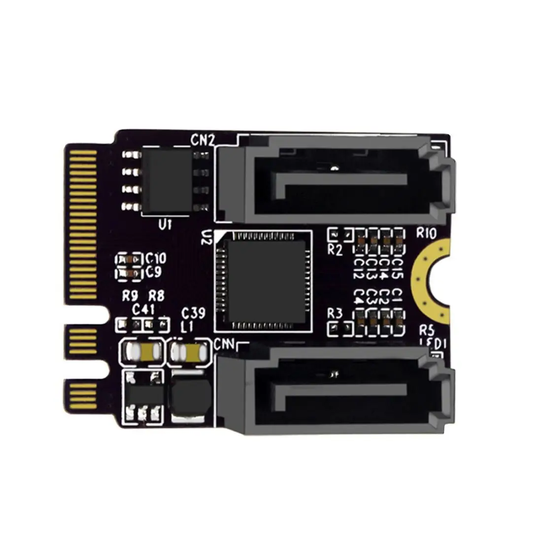 NGFF Key A+E PCI Express to SATA 3.0 Dual Ports Adapter Converter Card JMB582 |