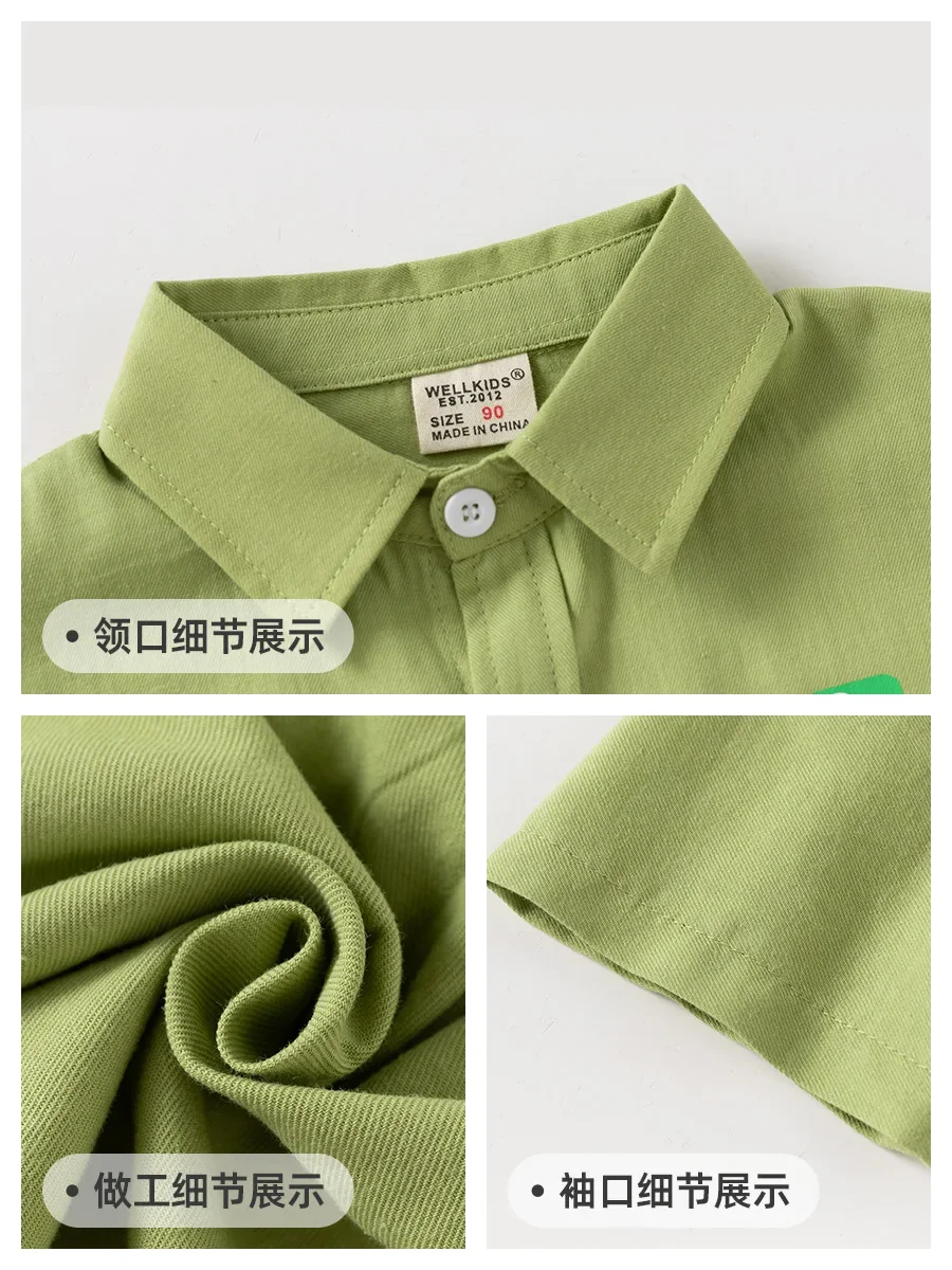 Boys Shirts Boy's Short Sleeve Shirt Children Summer Top Wear Kids Clothes