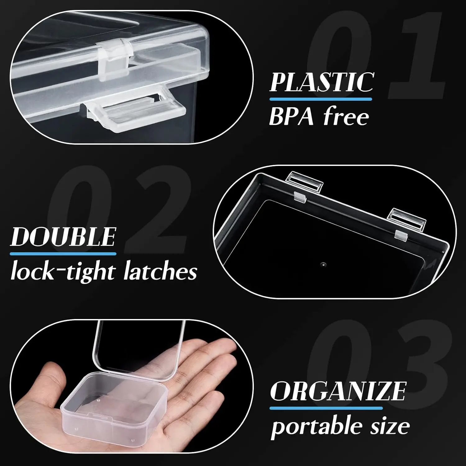 Small Bead Organizers Plastic Storage Cases Mini Clear Storage Containers with Hinged Lid Labels for Jewelry Making DIY Bracelet