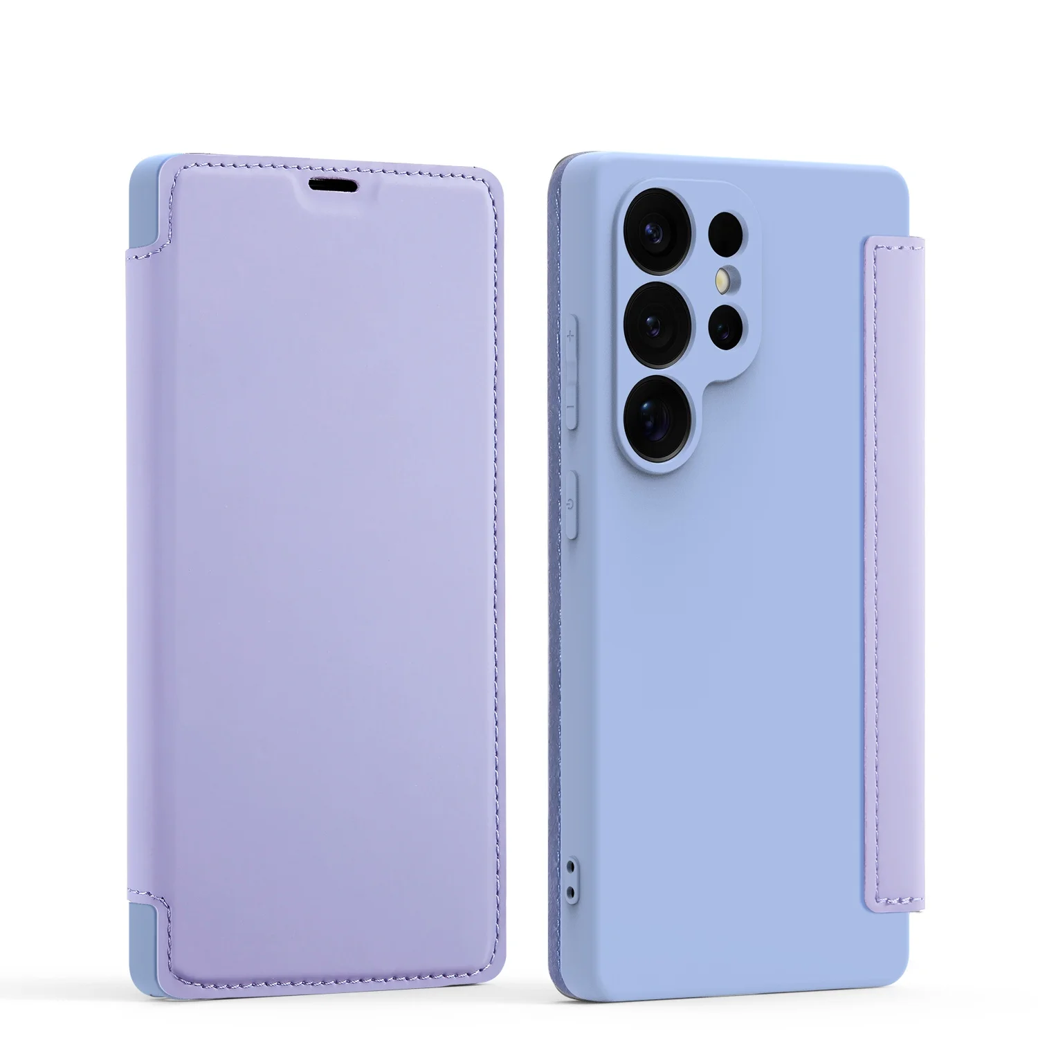 Luxury Flip Leather Wallet Case with Card Pocket and Shockproof Silicone Shell