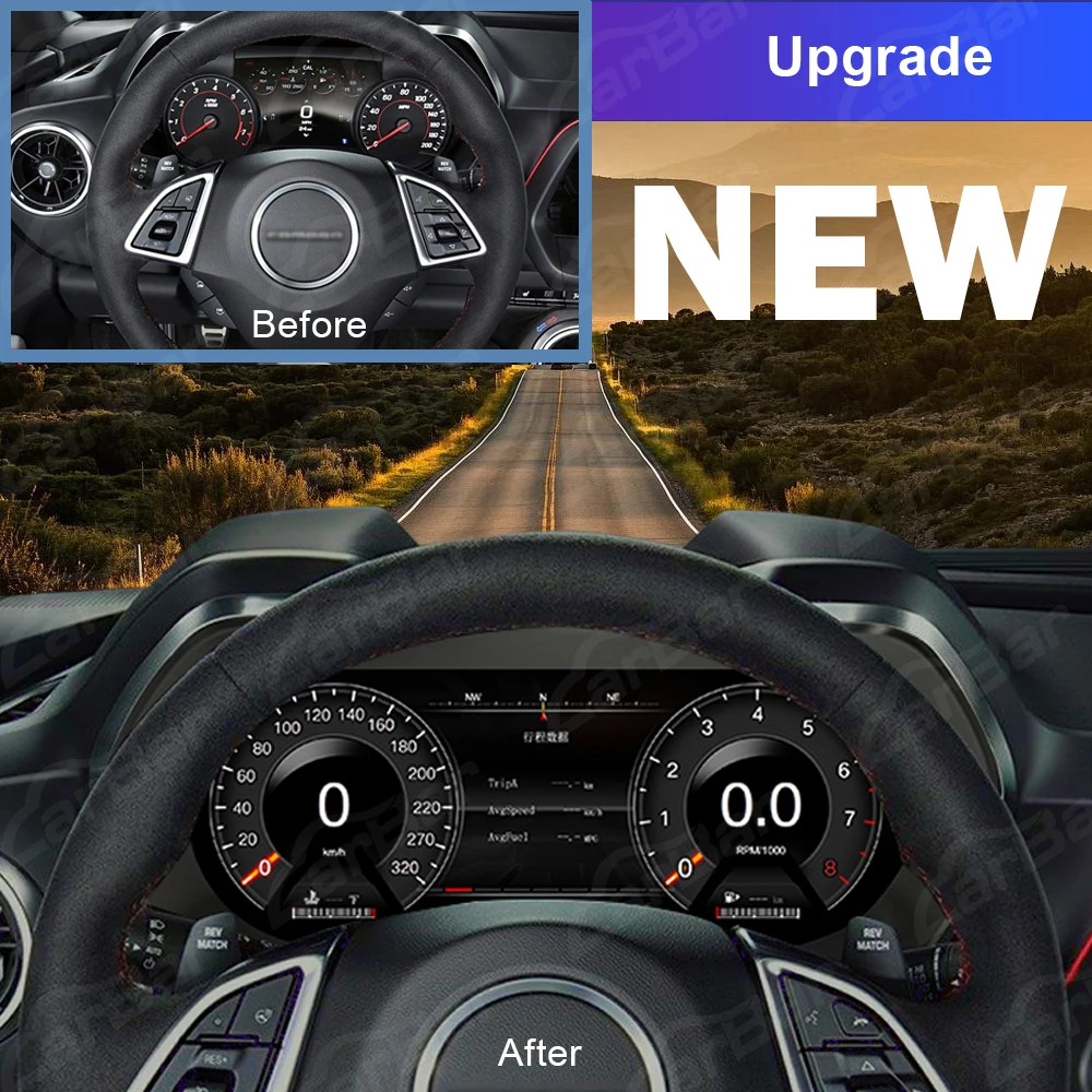 Pantalla de tablero LCD de 12,3 pulgadas para Chevrolet Camaro 2015-2023 grupo de instrumentos digitales de coche de 6. a generación 2