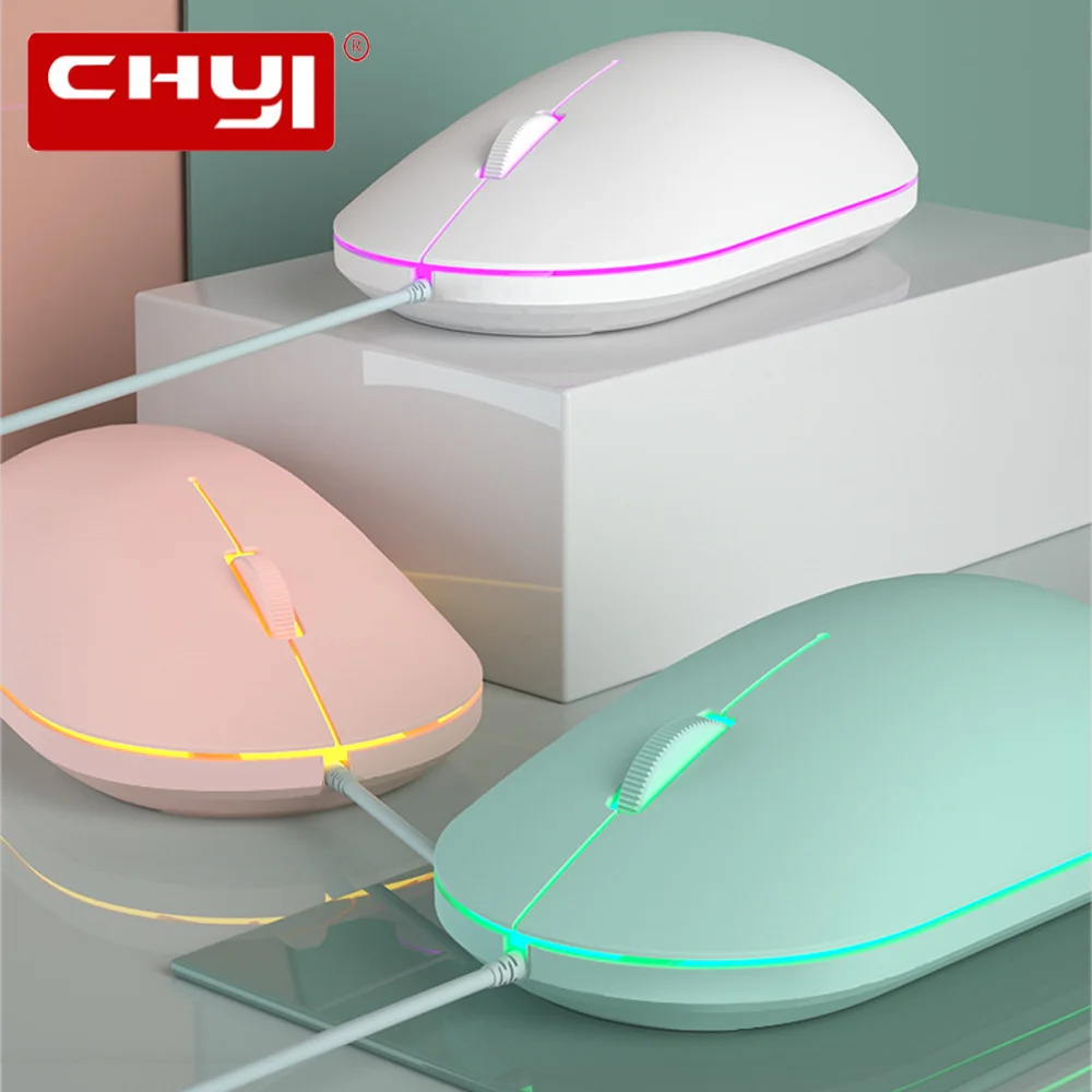 

CHYI Cute Wired Mini Mouse Ergonomic Gaming Backlit Mouse With LED USB Optical Mice For Computer Home Office Laptop Desktop