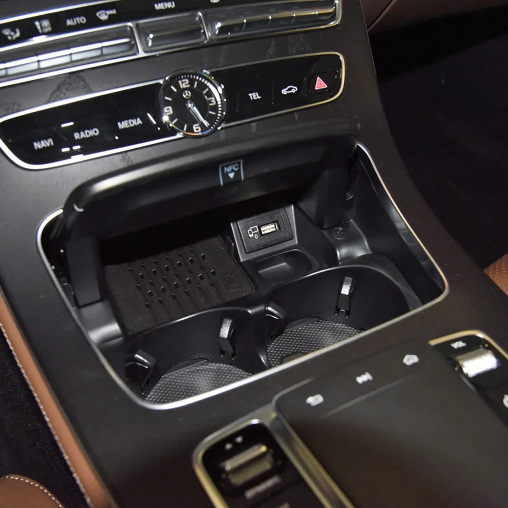 Car Water Cup Holder Strip 2136830500 Silver Chrome Frame Ashtray Cover Plating Strip for Benz E Class W213 15-20 Accessories