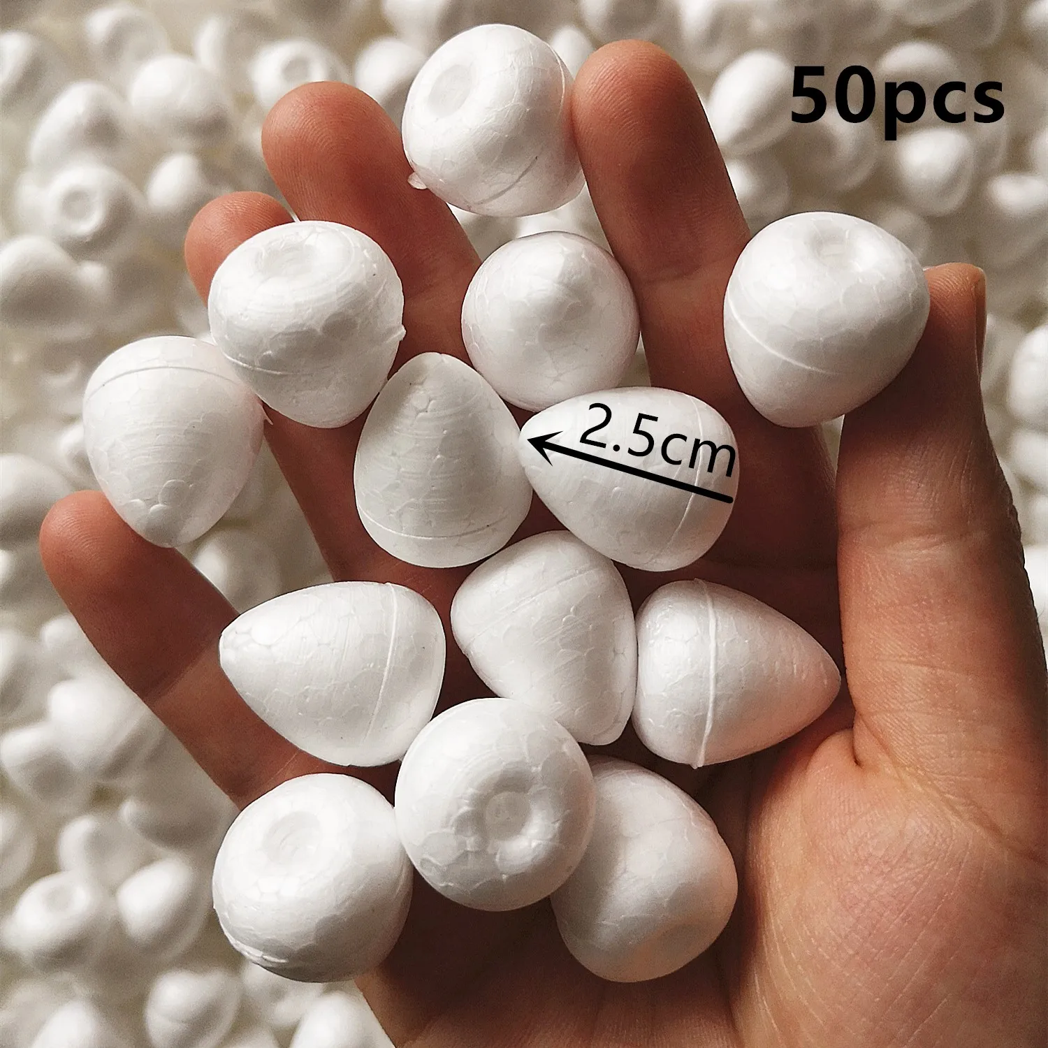 2/2. 5/3/3,5/4/5,5 cm 10 stücke ~ 80 stücke Weiß Schaum Rose Knospe Für nylon Blume, Der Material Liefert Nylon Strumpf Blume Zubehör – Detail 3