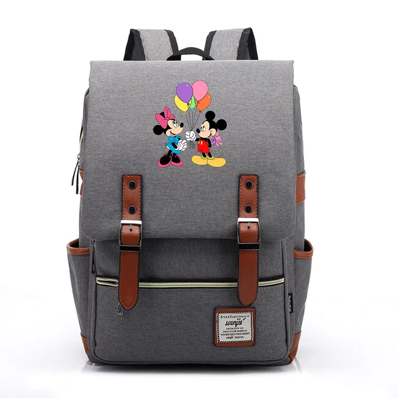 Disney Mickey Minnie School Bags Students Laptop Backpacks Women Men Travel Bags Teenager Bookbag Unisex College Backpack