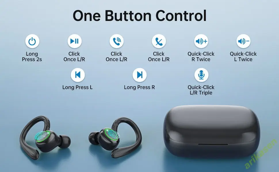 5.3 Cuffie Bluetooth wireless Cuffie con gancio auricolare con microfono Riduzione del rumore Auricolari TWS Auricolari audio HIFI_voghion.com