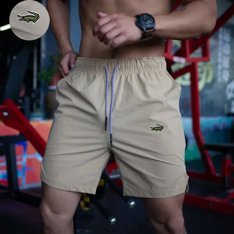 

High Quality Summer Fitness Shorts Men's Sports Pants Running Training Capris Quick Drying Breathable Oversized Elastic Pants