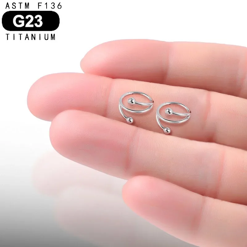 Nose Rings Piercing Jewelry Body Piercing Earrings Ear Piercing Jewelry Metal Jewelry Hoop Earrings Body Piercing Jewelry Body Jewelry G23 Titanium Spikes Nose Ring Hoop Septum Piercing Clicker Segment Hinged Nostril Tragus Cartilage Earring Daith Helix Jewelry