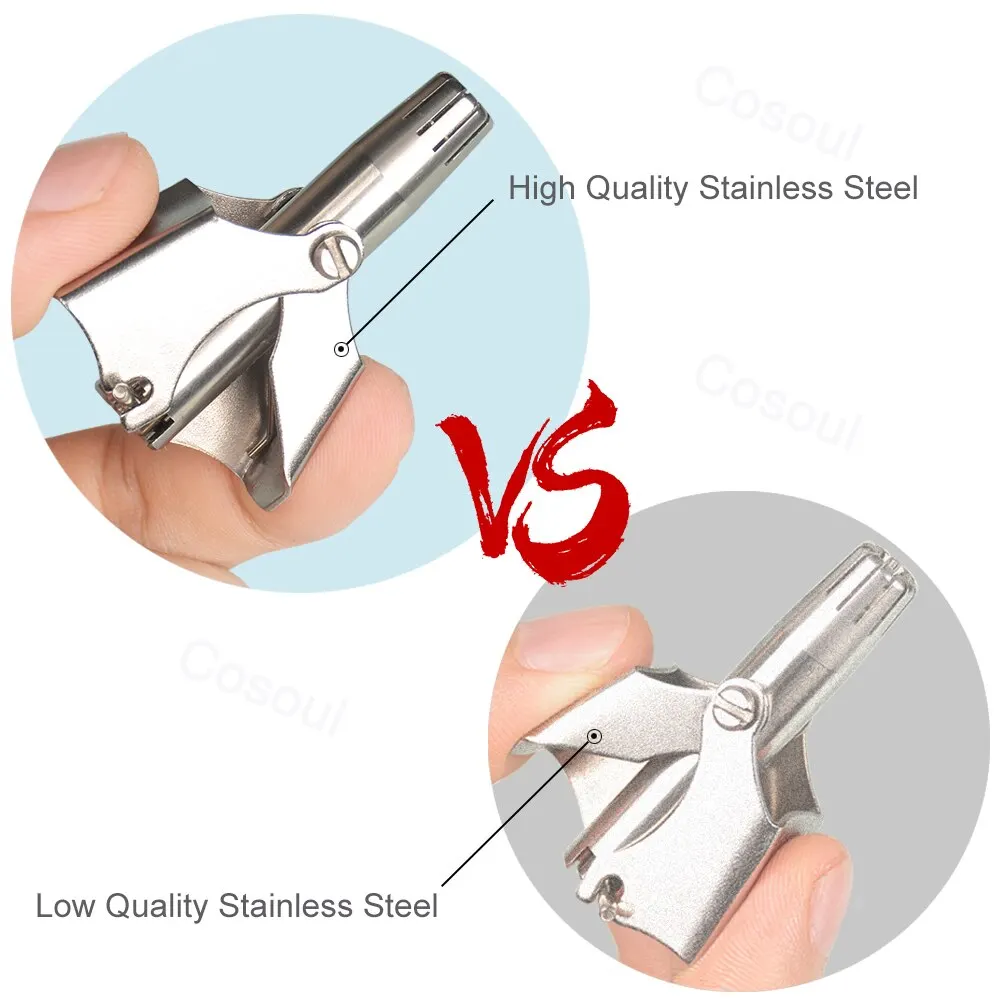 Nose Hair Trimmer Stainless Steel Manual Nose Hair Trimmer Razor Nose Hair Shaver Washable Nose Ear Hair Trimmer 4