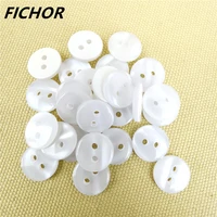 30 pcs 11mm 2 Hole White Resin Sewing Buttons Cute solid Color Round Shape Button For Baby Kids Clothes DIY Accessories 1
