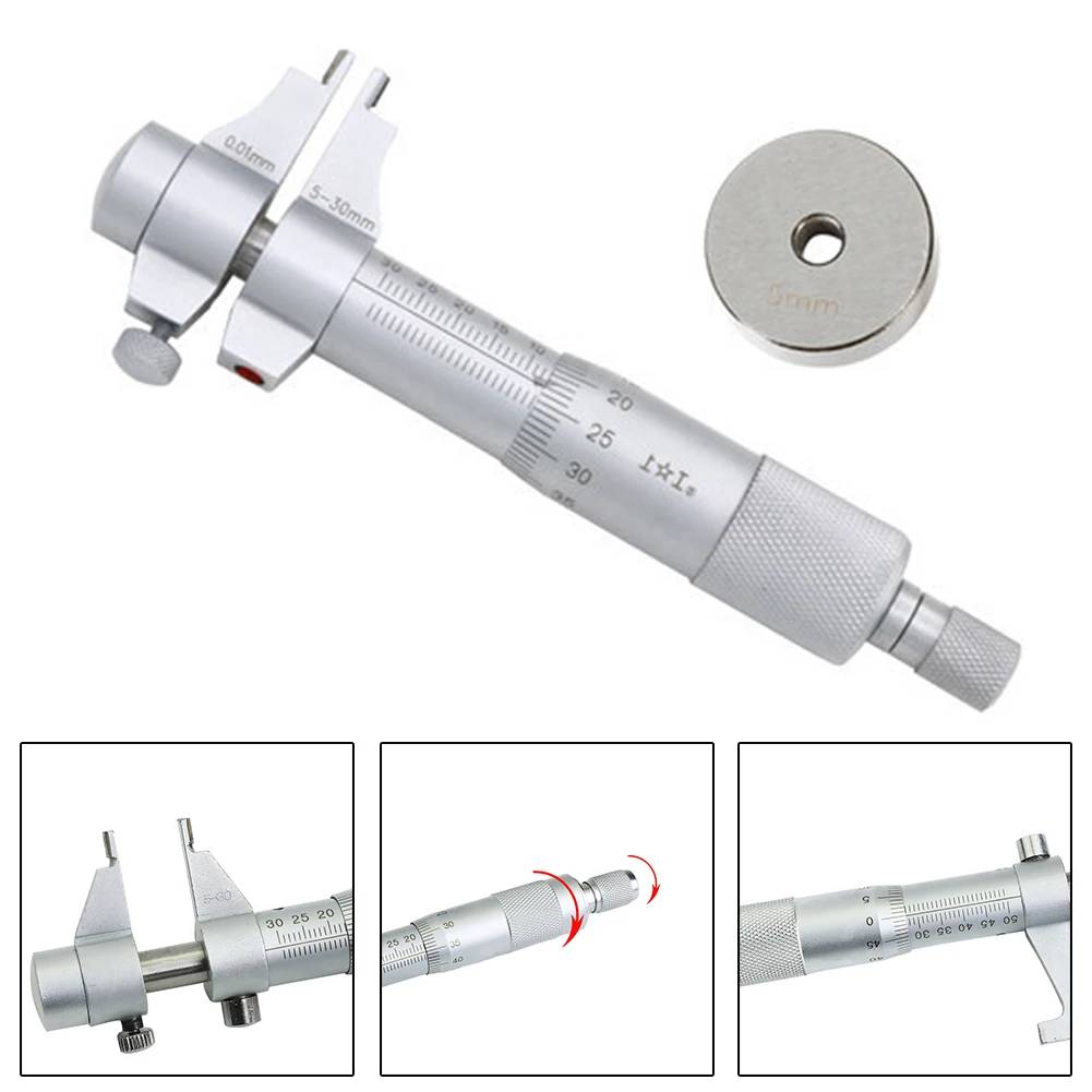 

5-30mm Inner Diameter Micrometer Metric Screw Gauge Precision Stainless Steel Metalworking Inspection For Power Tool Accessories
