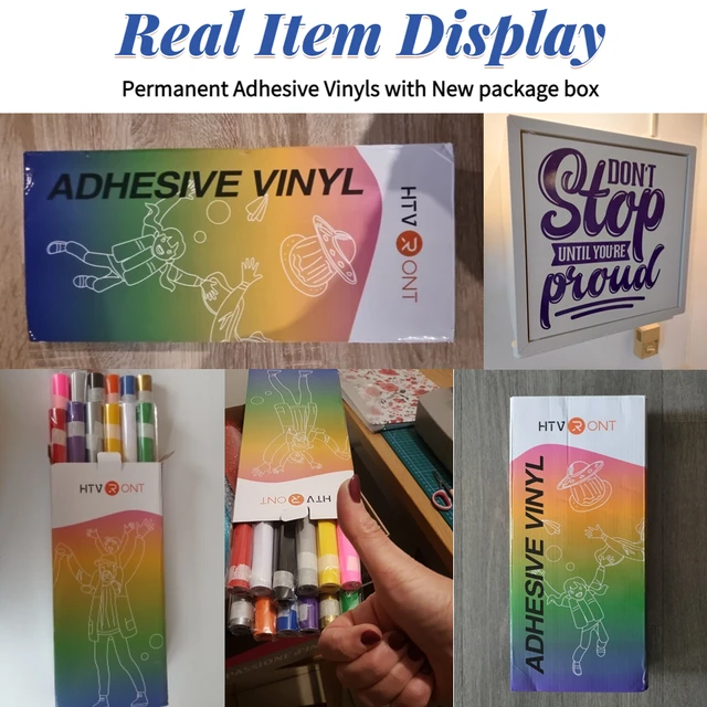 12/8 Pack HTVRONT 12inX5ft Multi Color Permanent Adhesive Vinyl Rolls for Cricut Craft DIY Cup Glass Phone Case Home Decor Gift 2