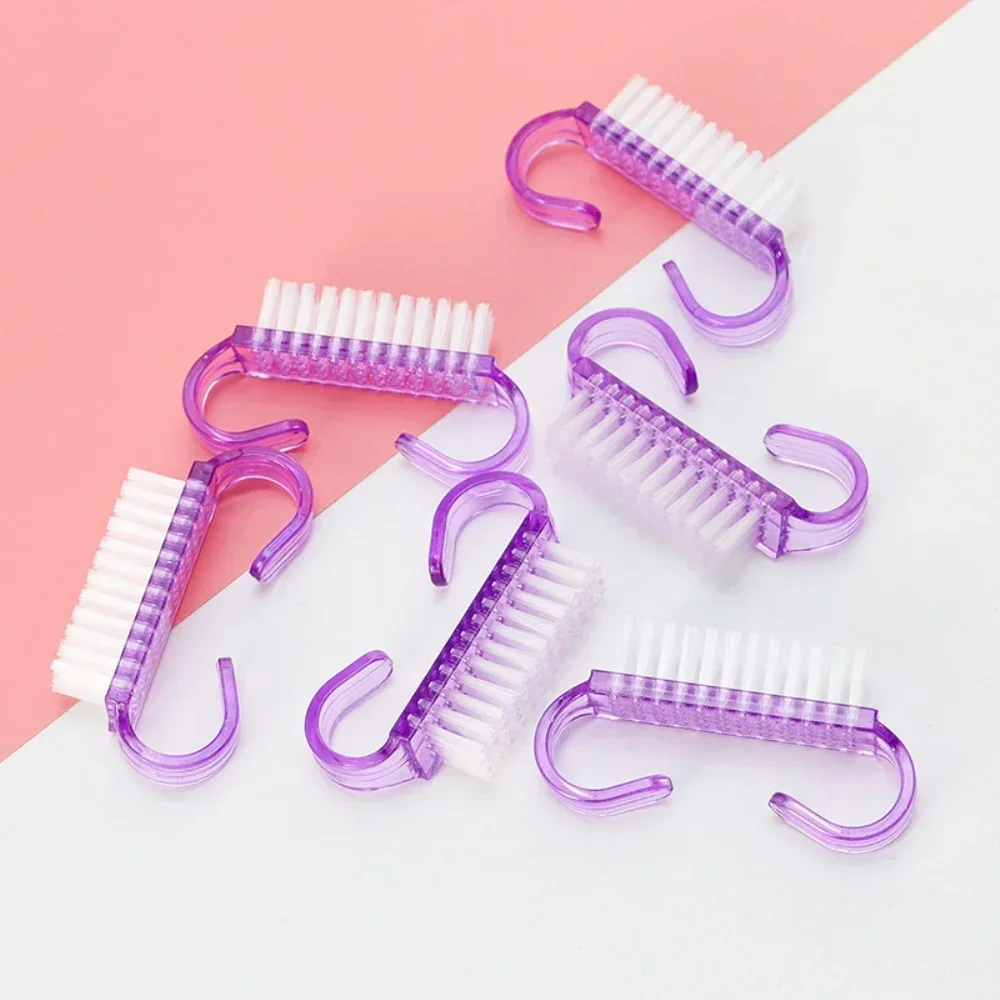 Nail Brushes Nail Art Manicure Pedicure Soft Remove Dust Powder Cleaning Brush Tools Transparent Horn Brushes 5/6PCS