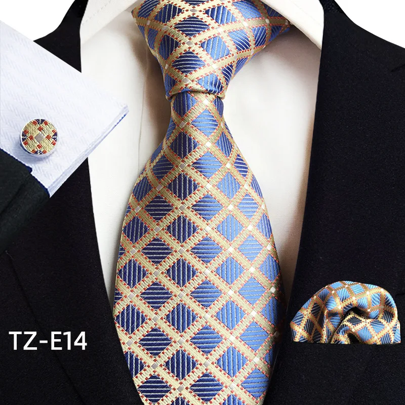 Cravatte di seta Paisley di lusso in oro nero per uomo 8cm cravatta da uomo da uomo tasca quadrata gemelli Set colletto Pin regalo da uomo  200000297