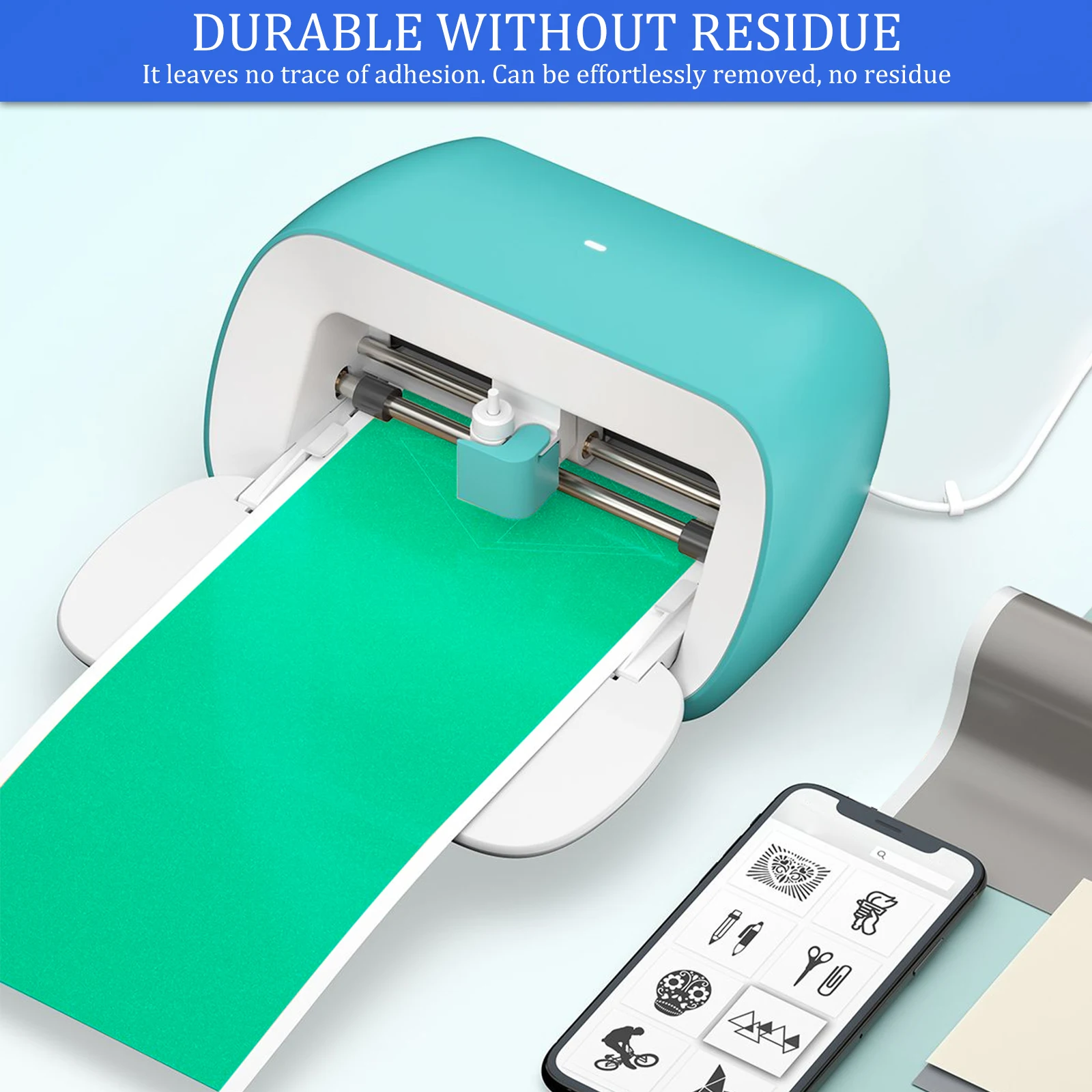 18Pcs Smart Adhesive Vinyl Sheets with Transfer Film PVC Colorful Vinyl Sheets No Residual Smart Adhesive Craft Compatible