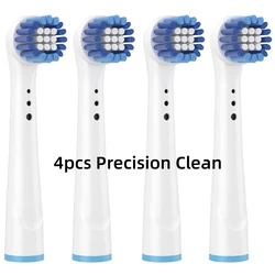 Premium Replacement Brush Heads for Electric Toothbrushes - Advanced Cleaning Action, Pack of 4/8 (4 Precision Clean)