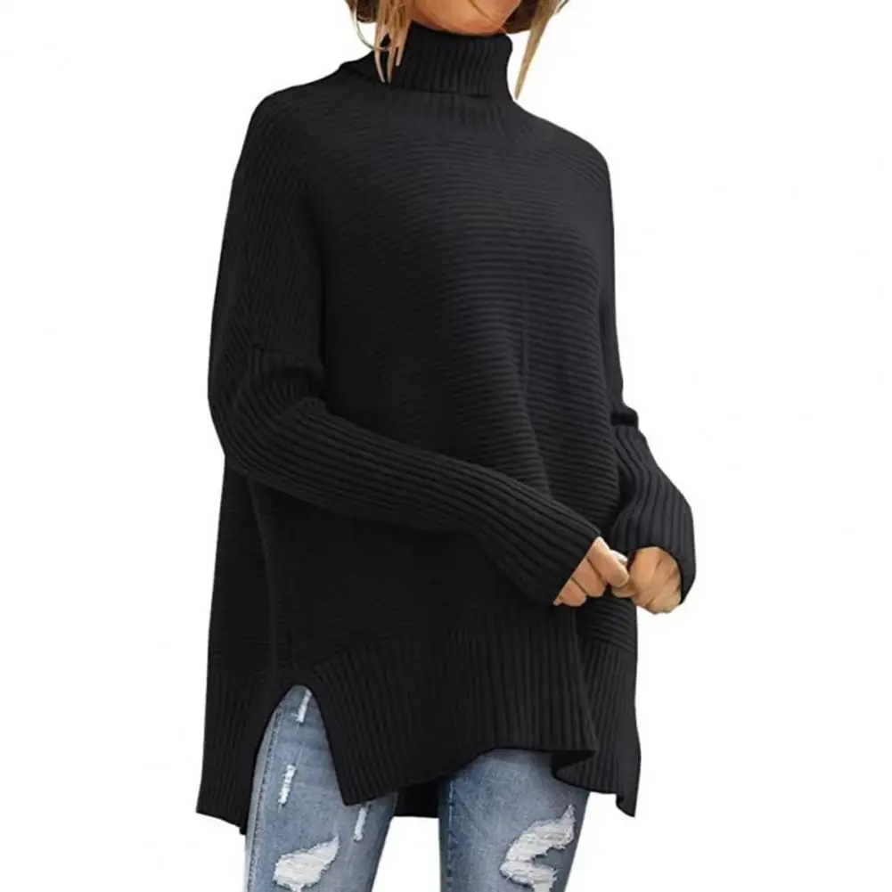 

Casual Oversized Striped Pullovers Women Knitted Basic Autumn Winter Loose-Fitting Thick Jumpers Sweaters Female Clothing