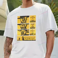 Mode hommes vêtements le bon le mauvais et laid impression t-shirt pour homme Il Buono Brutto Cattivo hauts été banlieue t-shirts occasionnels 4