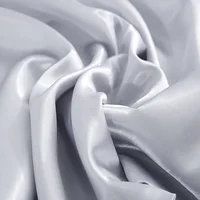 1PCS Silky Satin Pillowcase,Size 60x60cm,White silver Solid color,Gloss surface Sofa Bed Cushion Cover 2