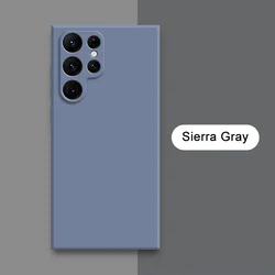 Premium Soft Fabric Silicone Protective Case - Liquid Smooth Back Cover for Samsung S21 FE (Grass Gray)