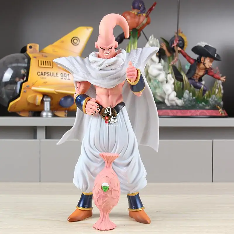 

27.5cm Dragon Ball Z Action Anime Figure Majin Buu Figurine Anime Collection Pvc Statue Doll Cloak Majin Buu Model Desk Decor