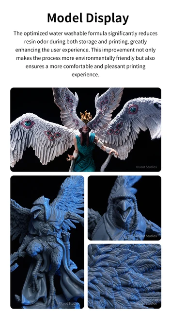 Resina 3D Anycubic Lavabile In Acqua Plus - Facile Da Pulire, Alta Precisione Per Stampanti LCD/DLP, Grigio 1kg