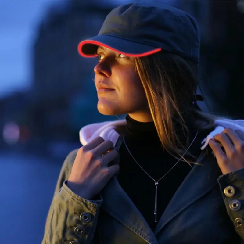 LED Glow Cap Outdoor Sport Sunshade Baseball Cap Casual Adjustable Hat Fashion Outdoor Hip Hop Hat For Dance Halls Sports