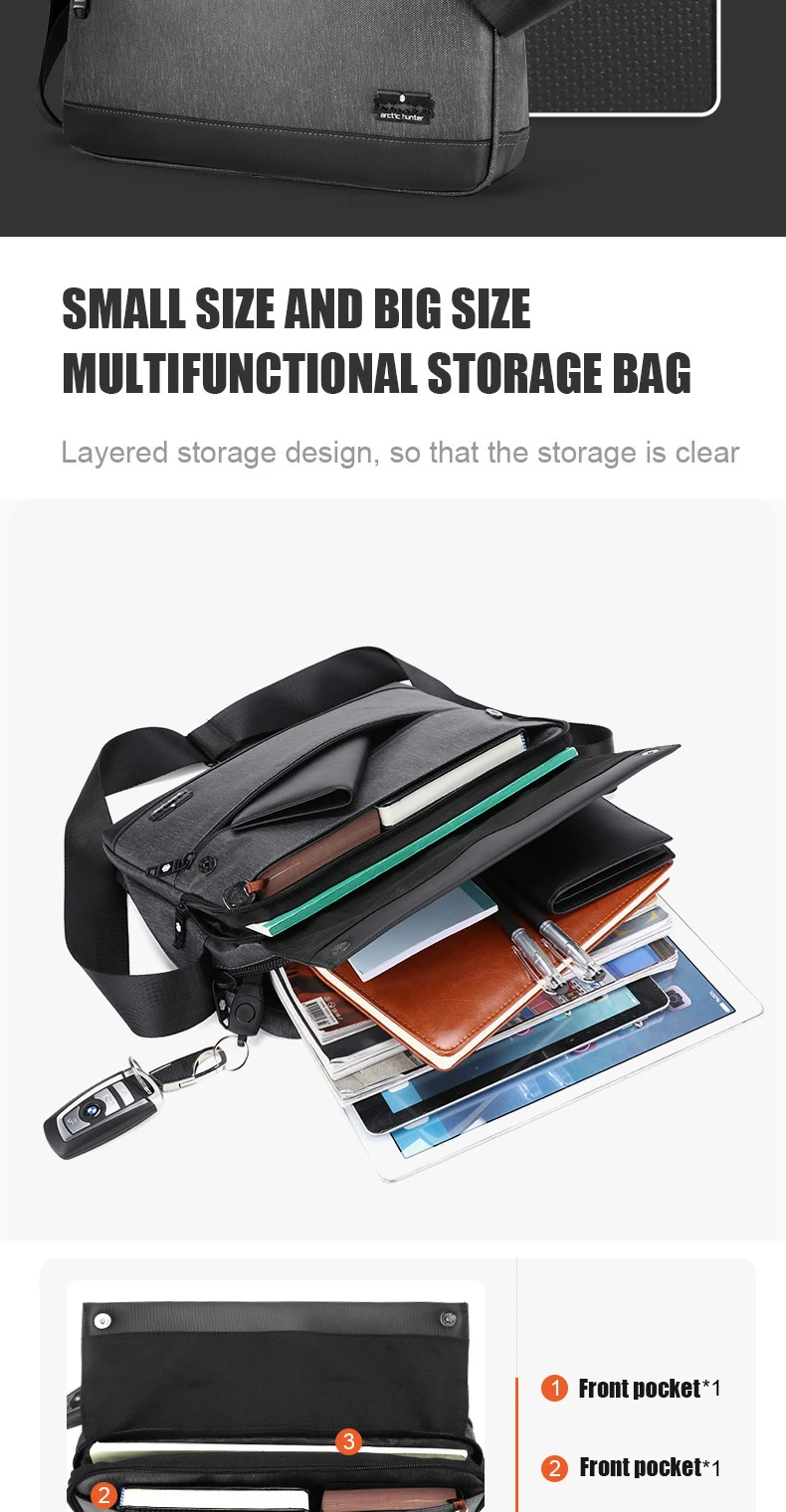 Arctic Hunter K00089 Anti-Theft Waterproof Crossbody Bag Sling Bag Chest Bag description image 5