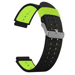 Premium Silicone Watchband Replacement Accessory Strap - Forerunner 230 (Black - green)