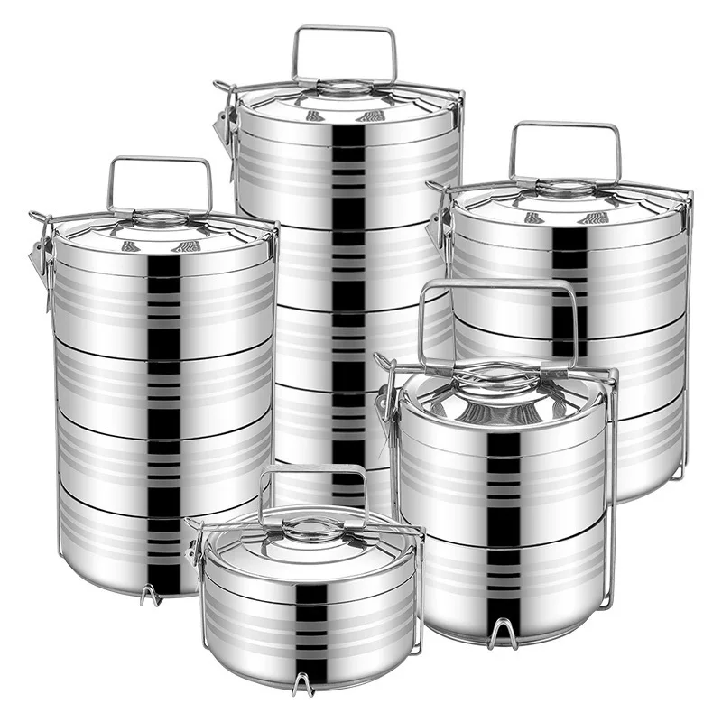 Multi-layer stainless steel double-layer insulated basket/grill/pot outdoor insulated student lunch box