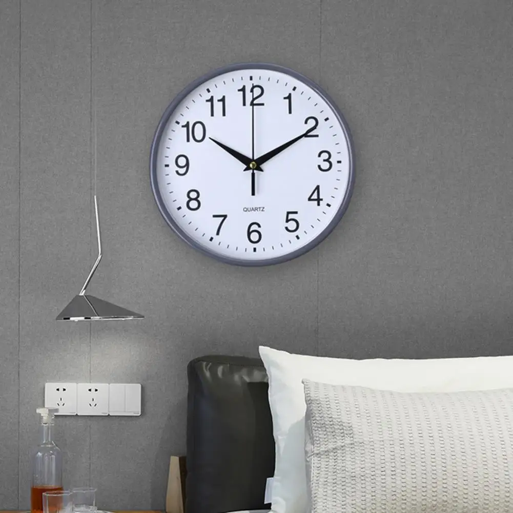 Quiet Operation Wall Clock Modern Wall Clock High-precision Non-ticking Quartz Wall Clock Sleek Round Design Battery for Easy