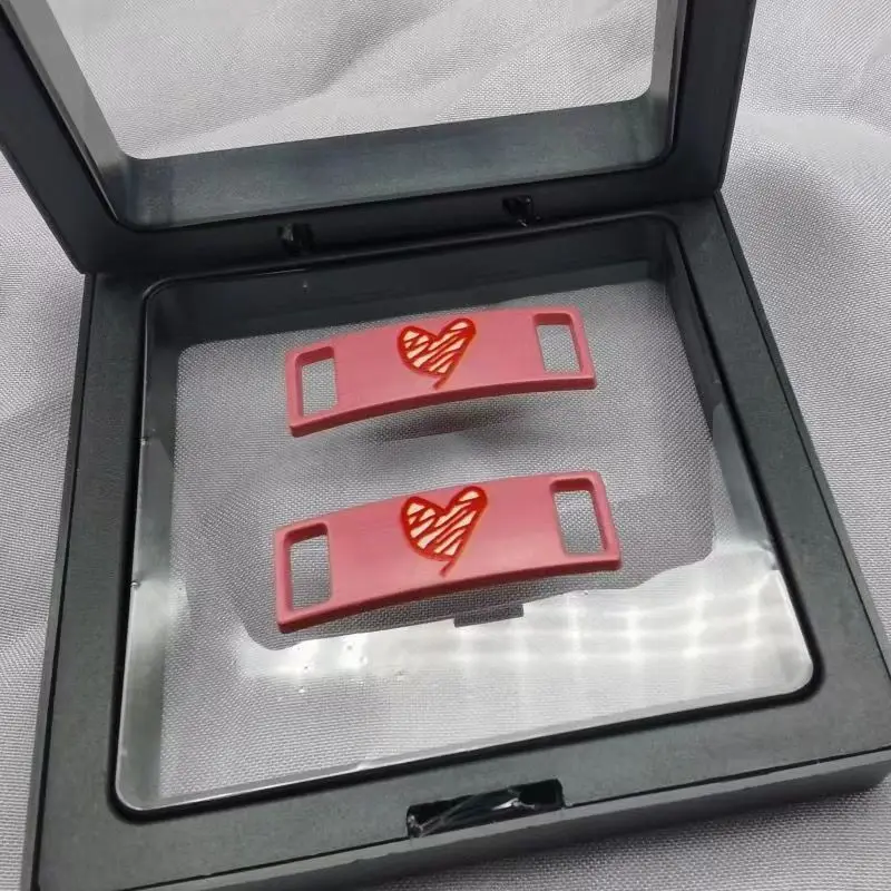 1 Paar schöne Liebe Herz Schuhschnalle Ornamente Liebhaber Metall rosa Freizeitschuhe Persönlichkeit Schnürsenkel Schnalle dekorative Shoela – Detail 12