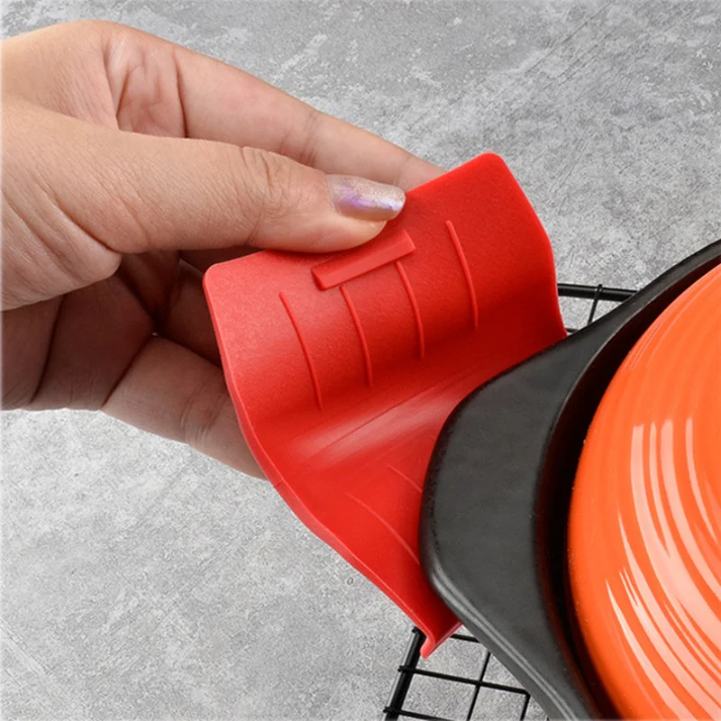 Silicone Pan Handle Cover Insulated Pot Ear Clips Grip Sleeve Glove Kitchen Tools 1 Pair