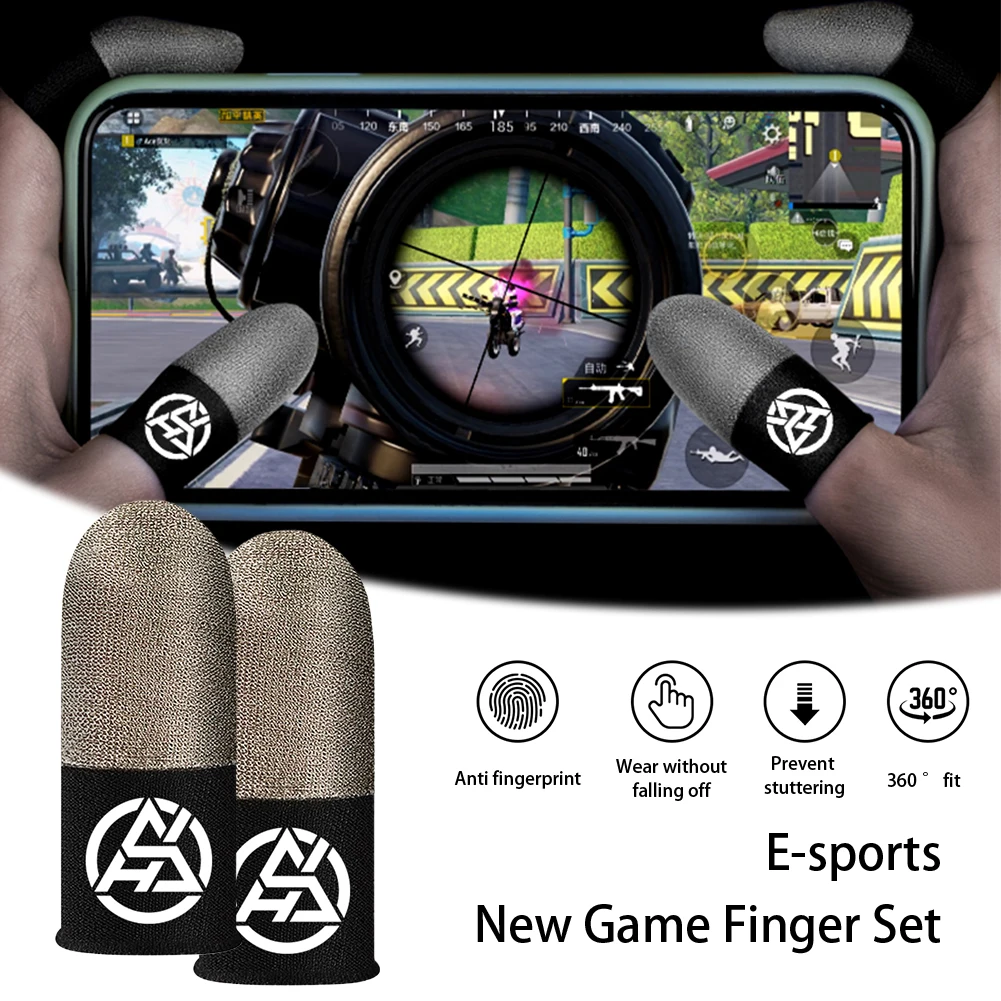 1/2 Pair Luminous Fingertips Breathable Game Finger Sleeve Finger Cots Cover Touch Screen Thumb Gloves for PUBG Mobile Gaming