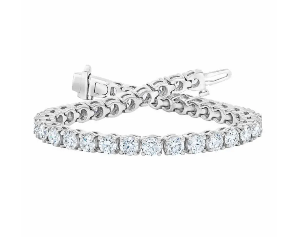 

D Color VVS1 4MM Moissanite Tennis Chain Bracelet Real 14k White Gold 12-12.3ct Moissanite Link Bracelet Women Pass Tester