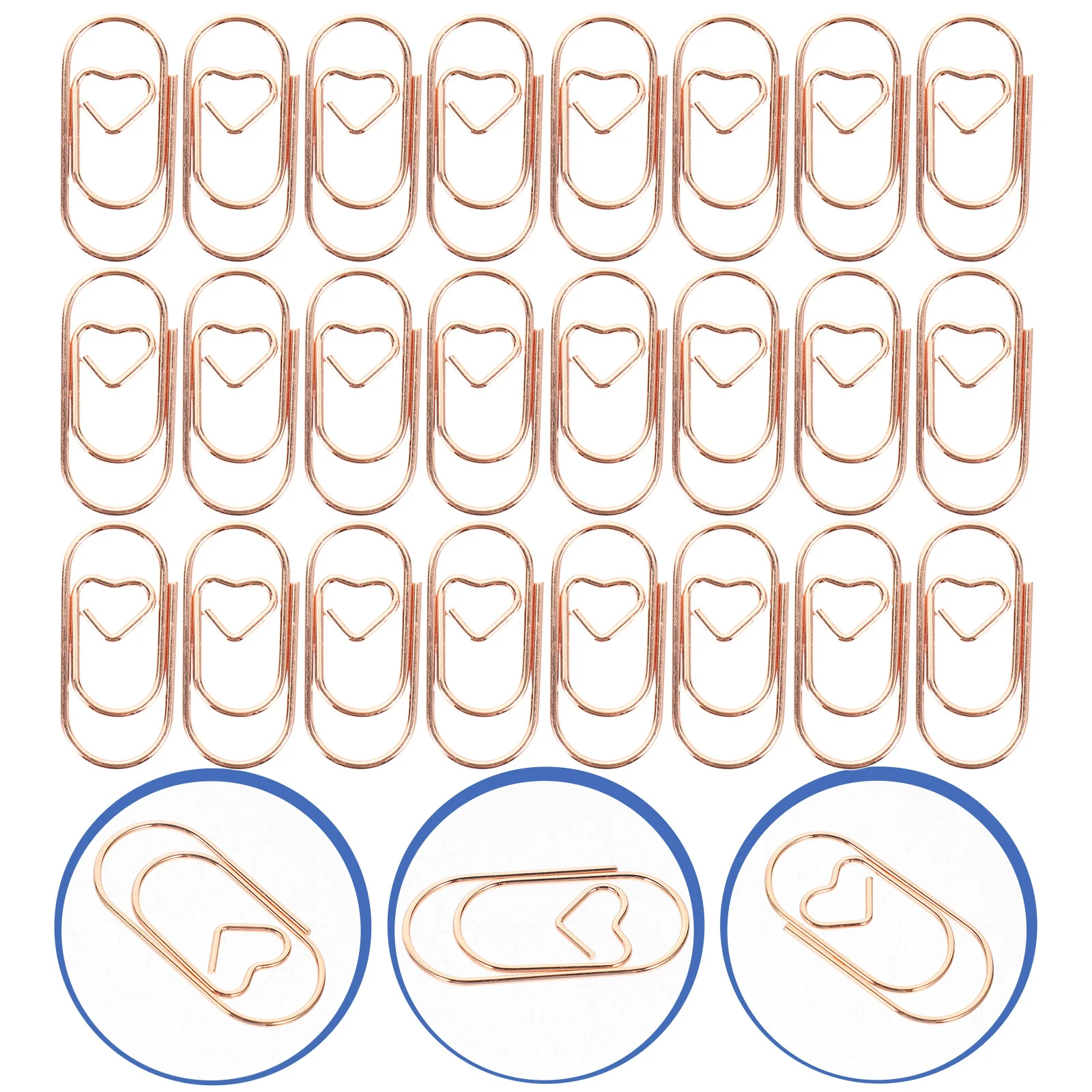 

The Paper Mini heart Rose Gold Color Clip Bookmark binder clip Office Accessories paper Clips Patchwork Document Clip