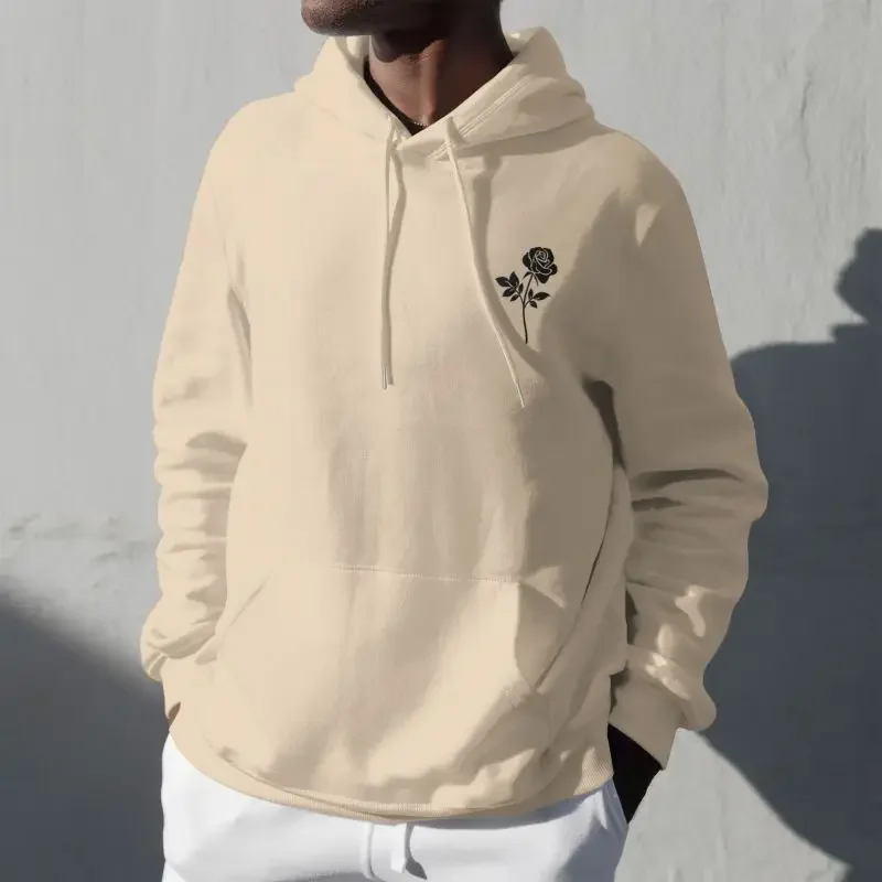 thumbnail image 1 of Rosa Sudadera con capucha de terciopelo para hombre, sudadera con capucha estampada, sudadera unisex, sudadera con capucha de manga larga, talla M-3XL, 1 of 5