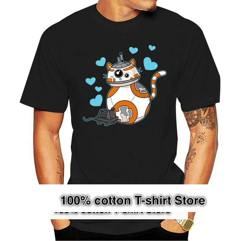 T-Shirt Uomo Cat And Mouse Droid Bb8 Stampata 2021 Top